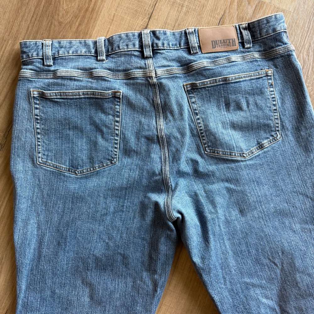 Duluth Trading Co Flex Ballroom Jeans Mens 44x30 Relaxed Fit Blue Denim 20207C